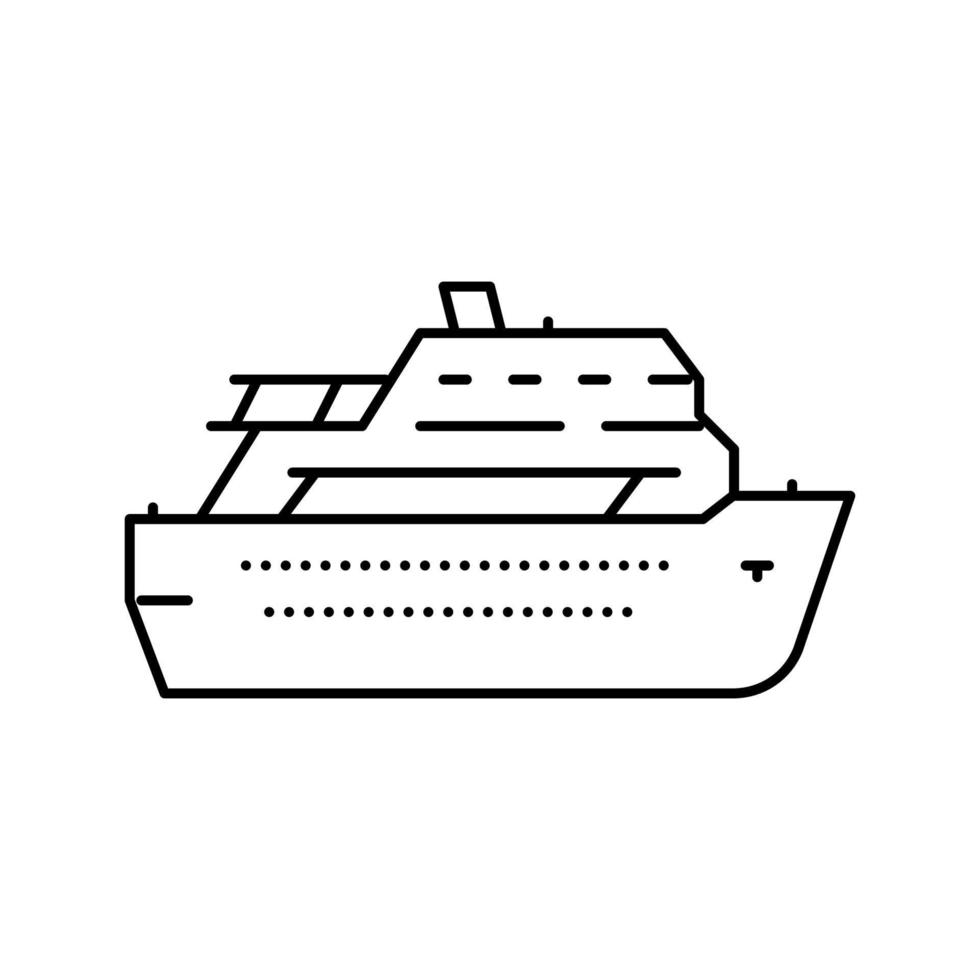 illustration vectorielle de l'icône de la ligne de paquebot de croisière de pont vecteur