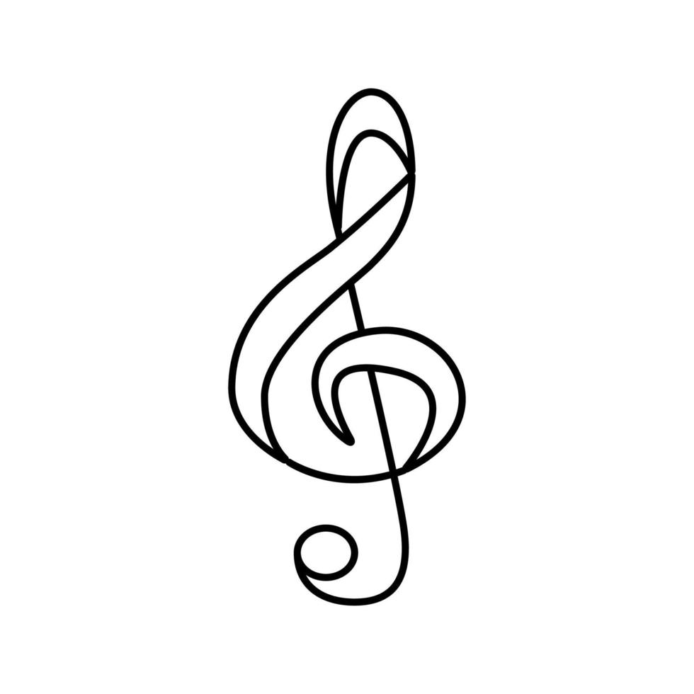 clef musique ligne icône illustration vectorielle vecteur