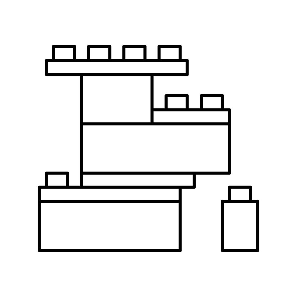 illustration vectorielle d'icône de ligne de jouets de construction vecteur