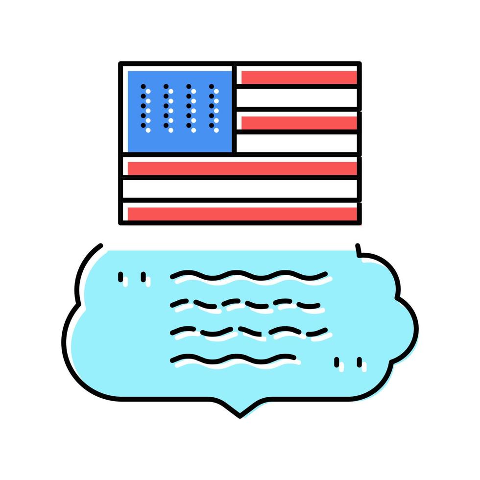 illustration vectorielle de l'icône de couleur anglais américain vecteur