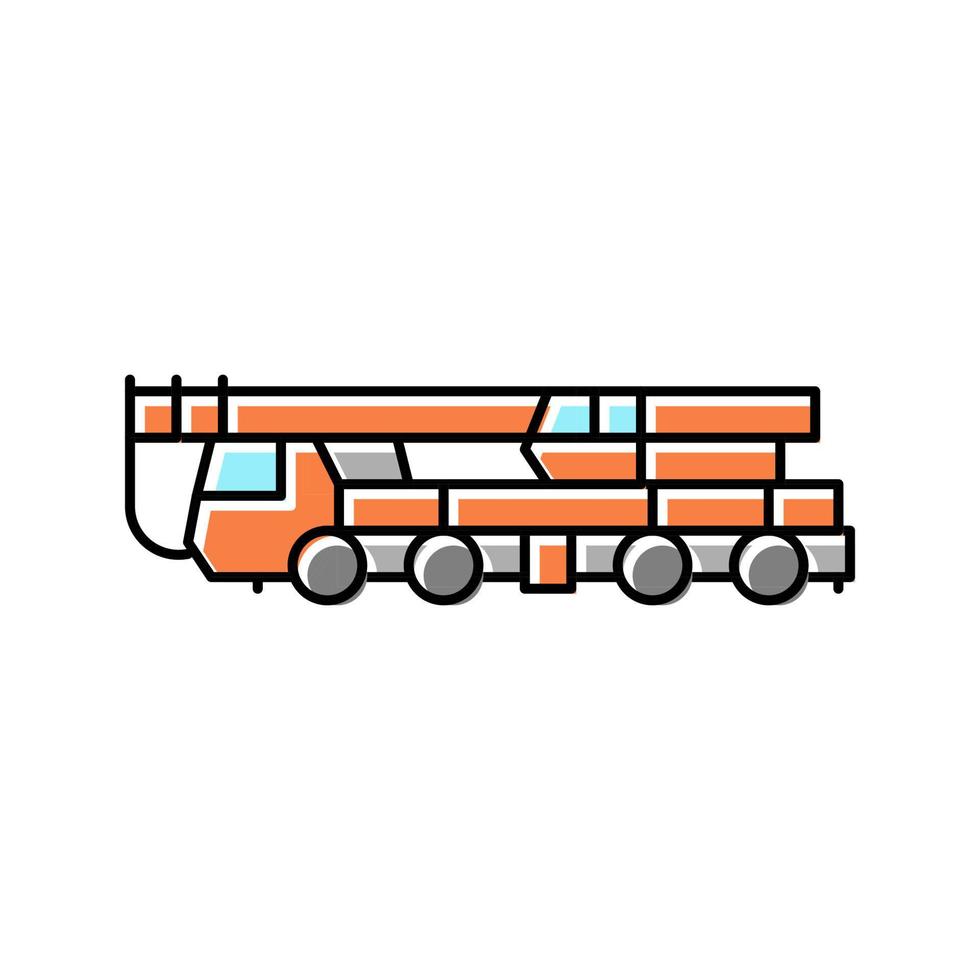 grue mobile construction voiture véhicule couleur icône illustration vectorielle vecteur