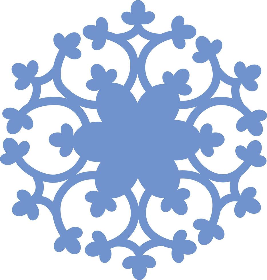 beau flocon de neige bleu. un flocon de neige de forme complexe. un symbole de l'hiver et du nouvel an. illustration vectorielle isolée sur fond blanc vecteur