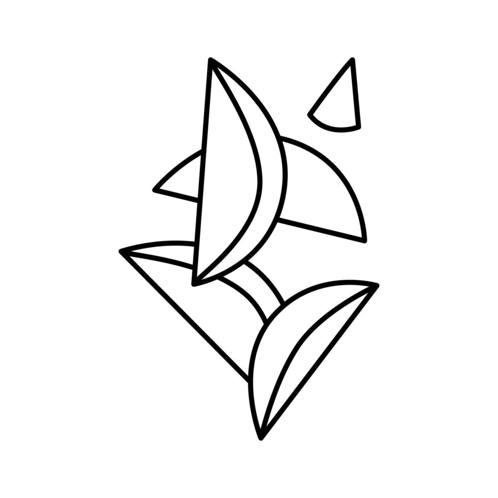 illustration vectorielle de l'icône de la ligne de coupe alimentaire tranche de mangue vecteur