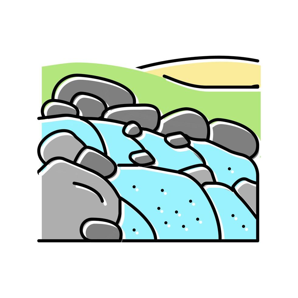 illustration vectorielle d'icône de couleur de rivière rapide vecteur