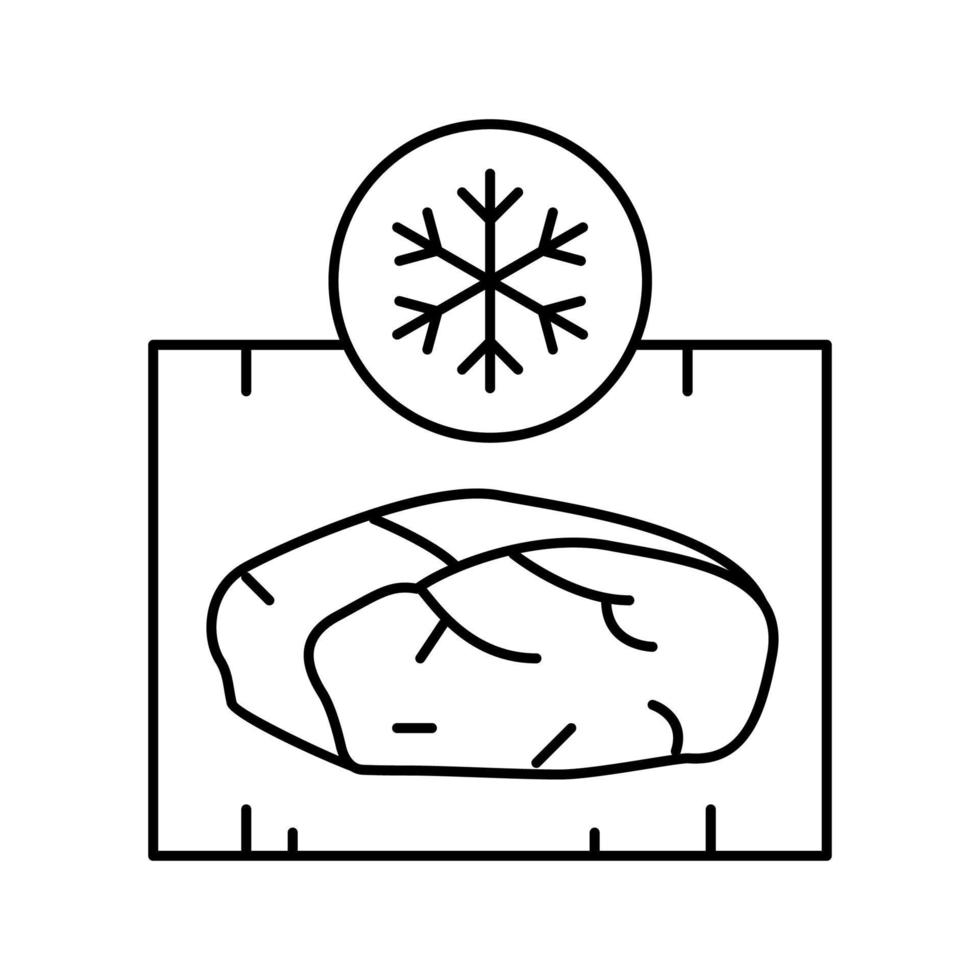 illustration vectorielle d'icône de ligne de viande de congélation vecteur