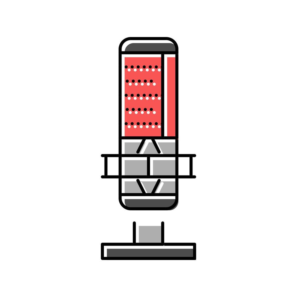 illustration vectorielle de l'icône de couleur du microphone audio mic vecteur