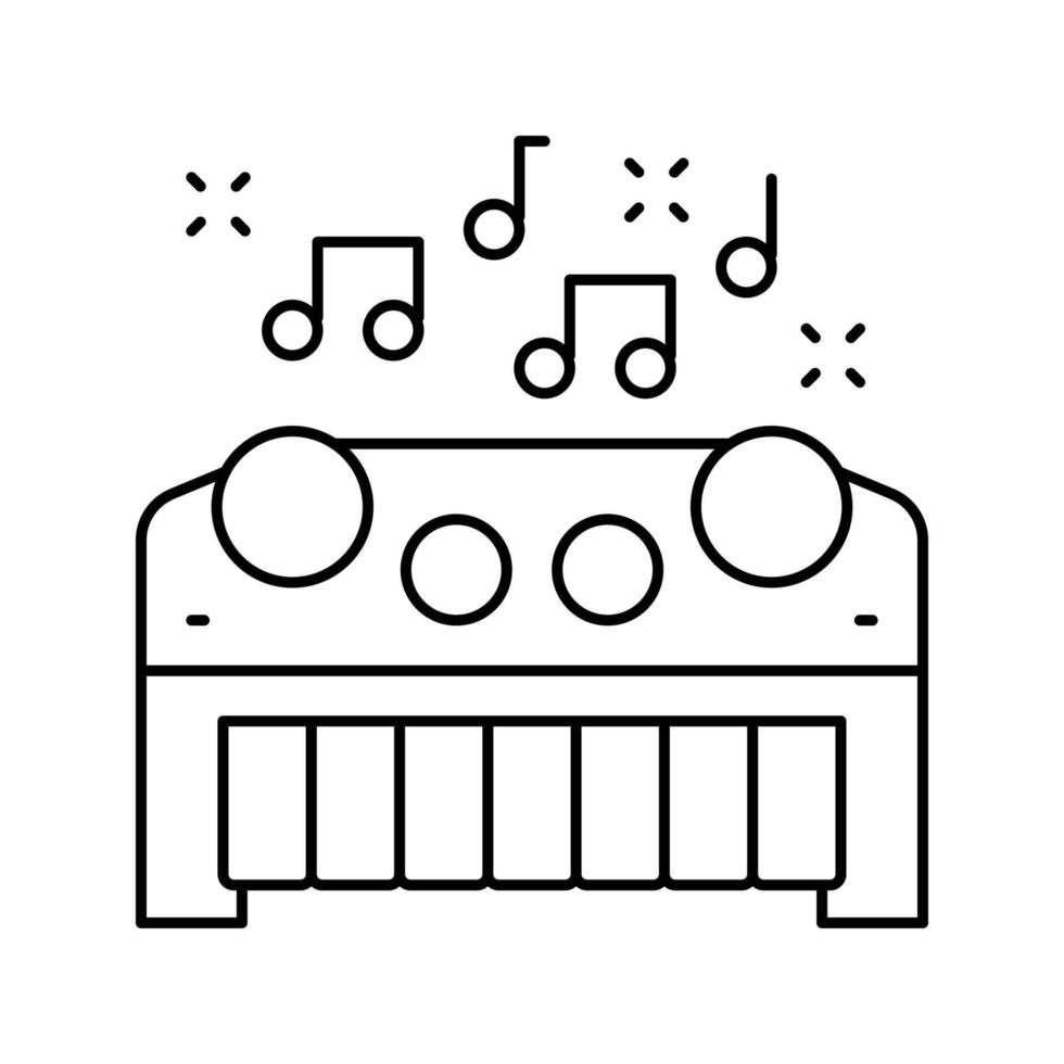 illustration vectorielle d'icône de ligne de jouets musicaux vecteur