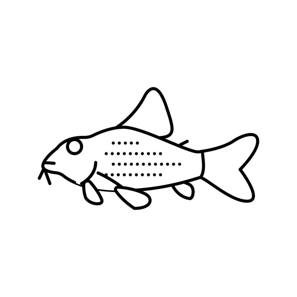 illustration vectorielle de l'icône de la ligne de poisson-chat cory vecteur