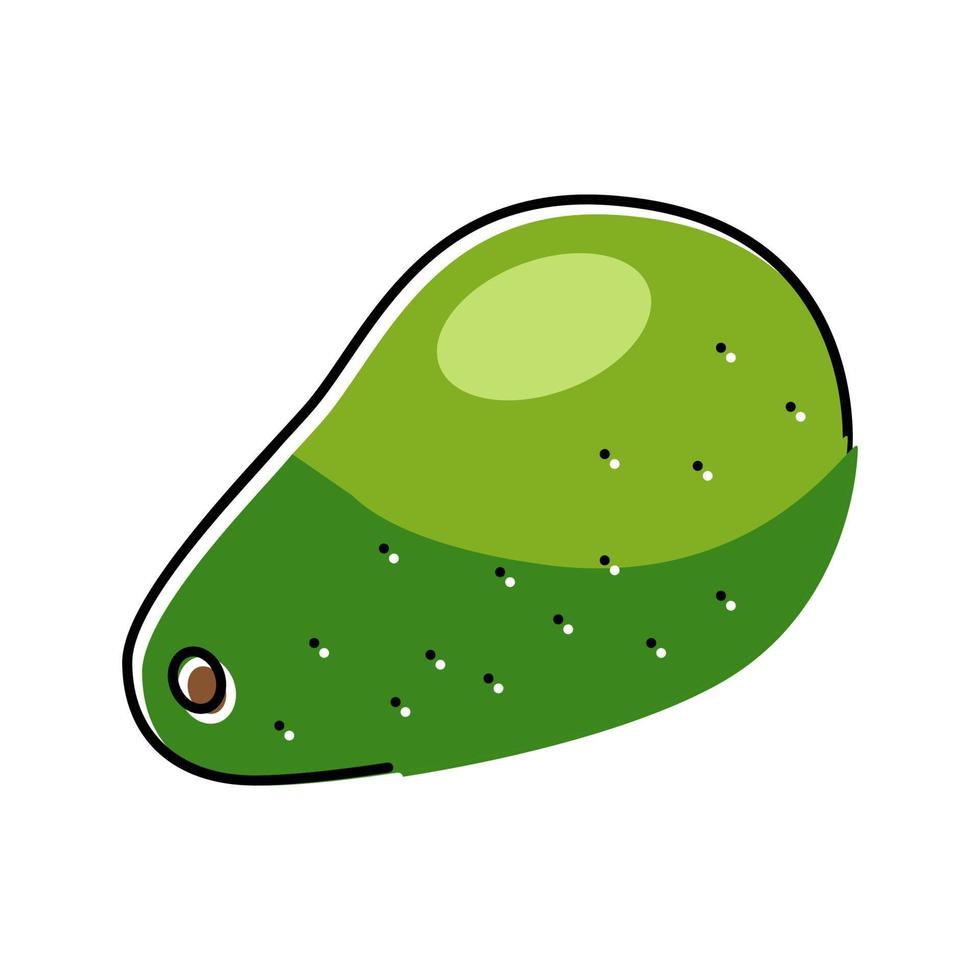 illustration vectorielle d'icône de couleur d'avocat vert vecteur