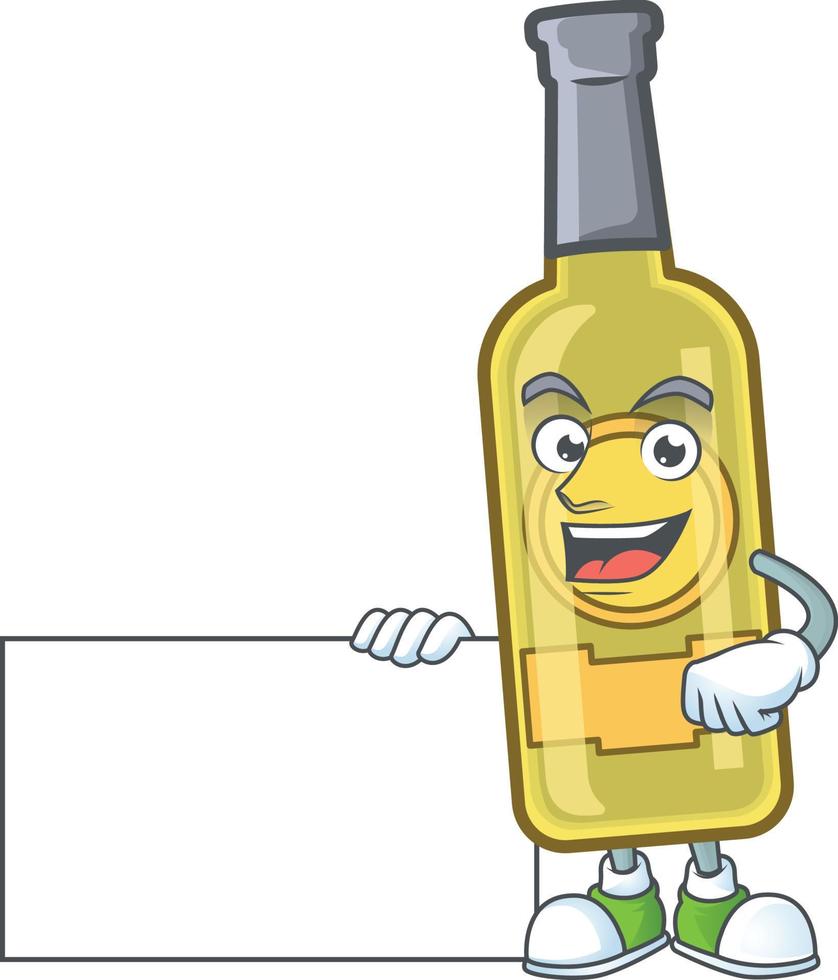 caricature de bouteille de champagne jaune vecteur
