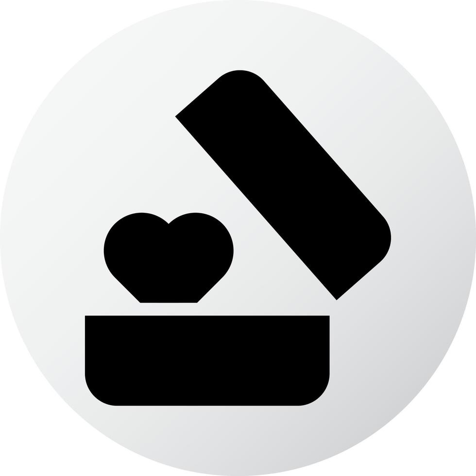 icône de bague remplie d'élément vectoriel d'illustration de la Saint-Valentin de style noir blanc et symbole parfait.