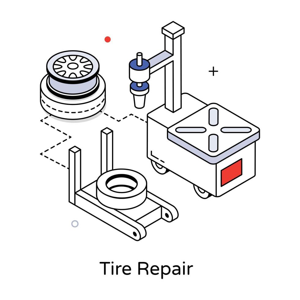 réparation de pneus tendance vecteur