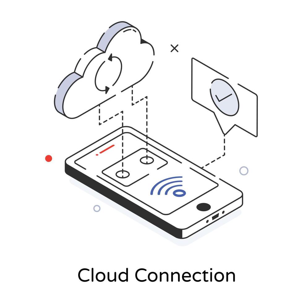connexion cloud à la mode vecteur