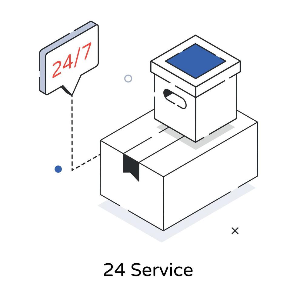 service 24h/24 tendance vecteur