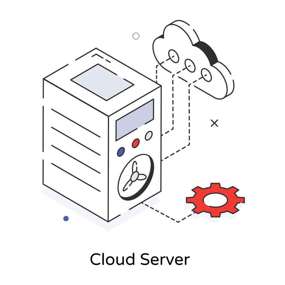 serveur cloud à la mode vecteur