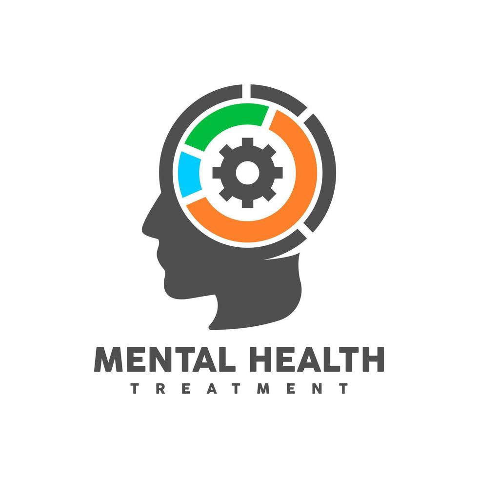 vecteur de conception de logo de traitement de santé mentale