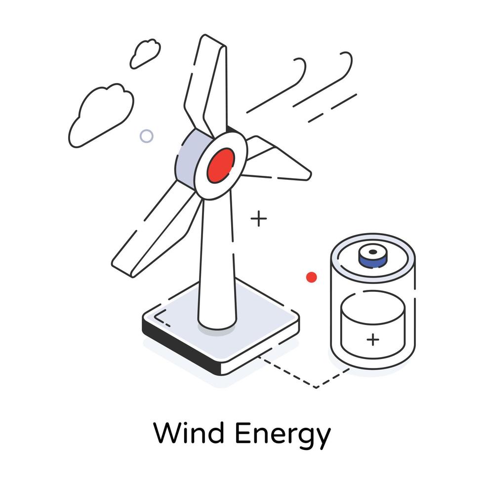 l'énergie éolienne à la mode vecteur