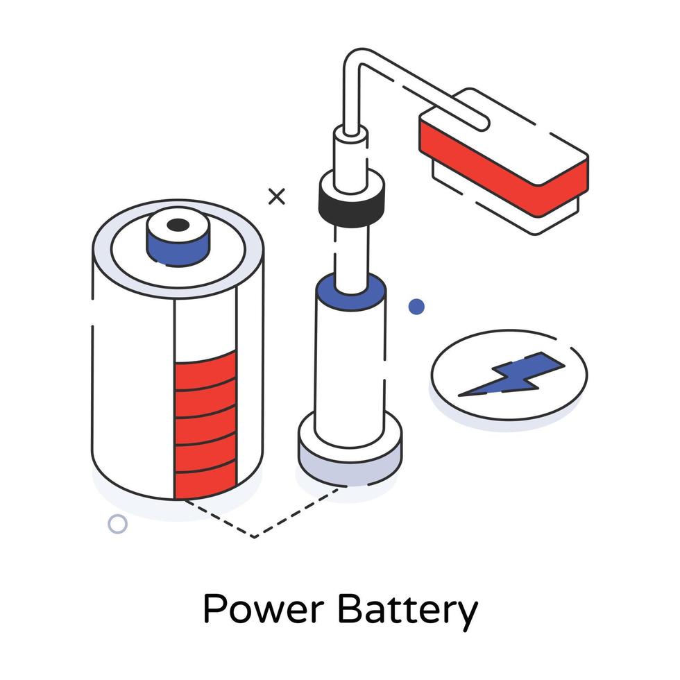 batterie d'alimentation à la mode vecteur