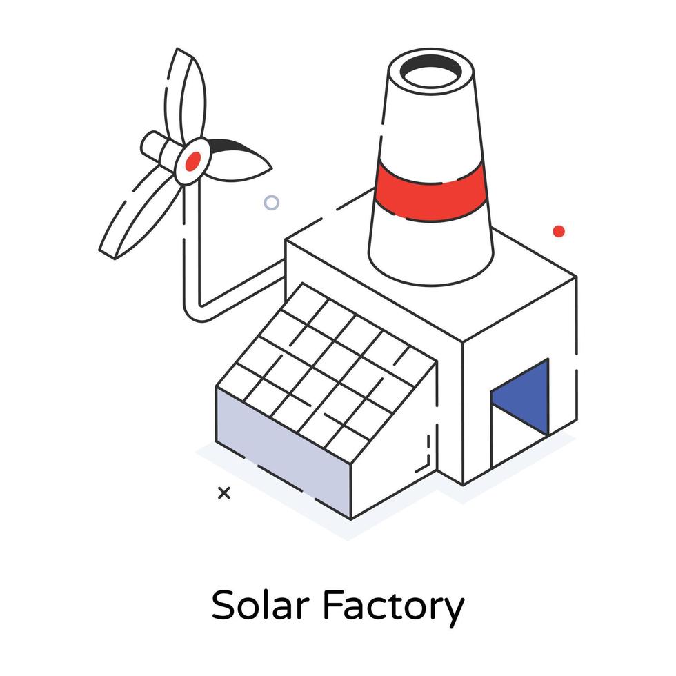 usine solaire à la mode vecteur