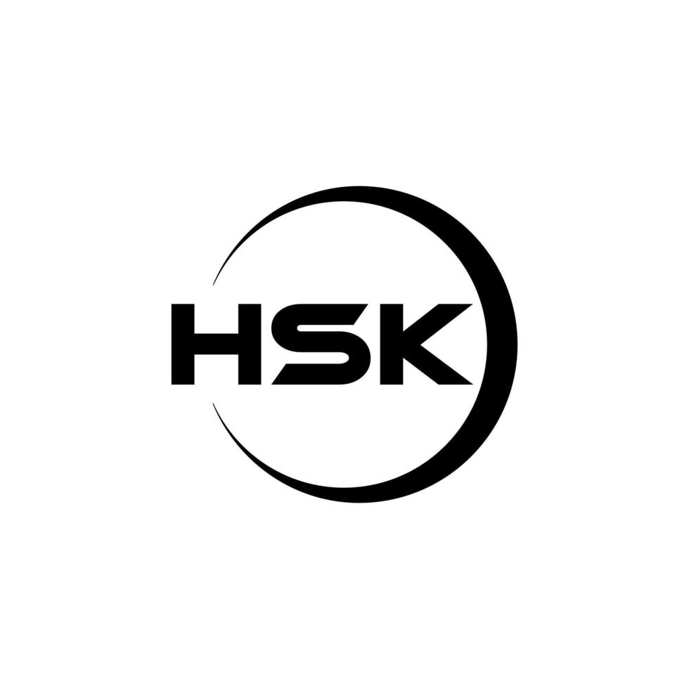 création de logo de lettre hsk dans l'illustration. logo vectoriel, dessins de calligraphie pour logo, affiche, invitation, etc. vecteur
