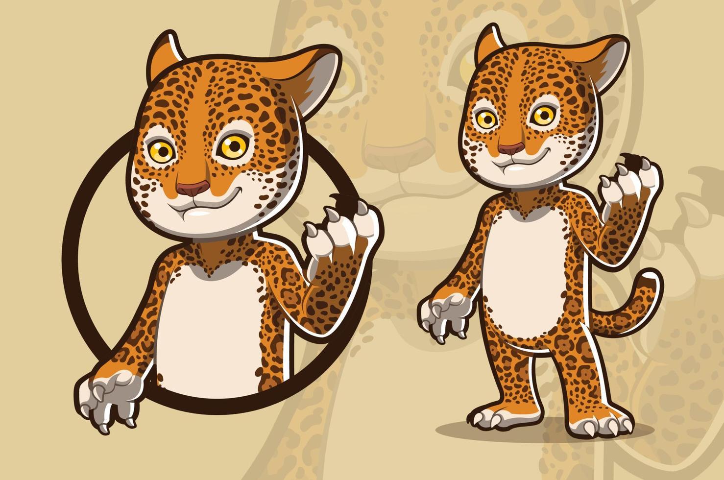 conception de dessin animé jaguar exhibant ses griffes vecteur
