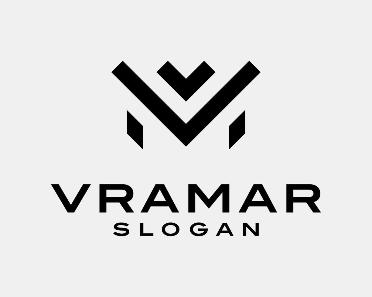 lettre mv vm initiales ligne géométrique moderne simple minimaliste monogramme luxe vecteur création de logo