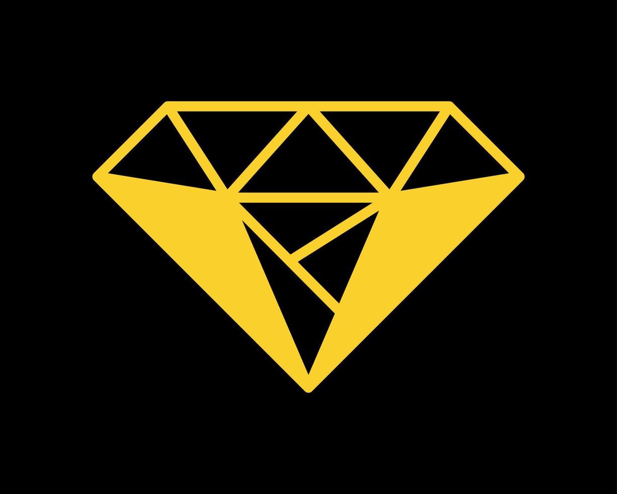 diamant bijou gemme brillant cristal luxe ligne polygonale low poly triangle vector logo design