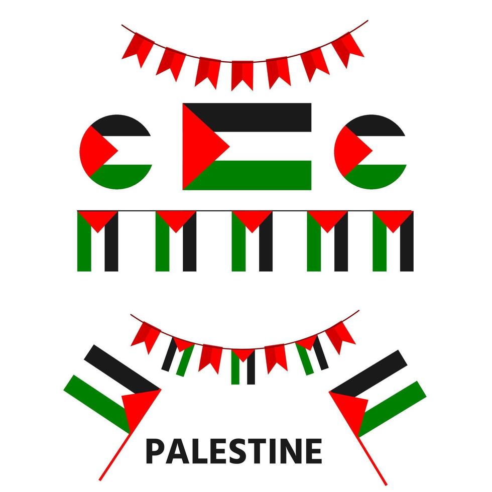 drapeau palestinien. l'indépendance palestinienne. pays islamique vecteur