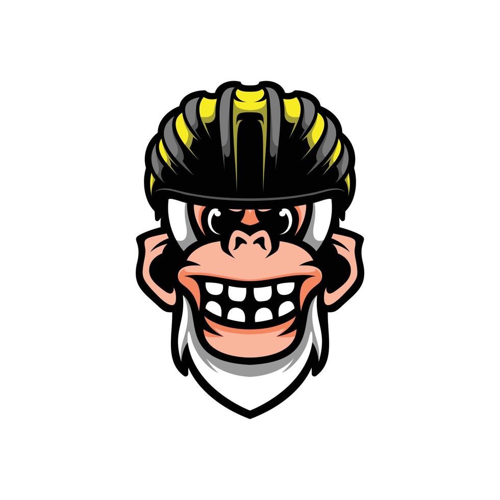 vecteur de conception de logo de casque de vélo yeti