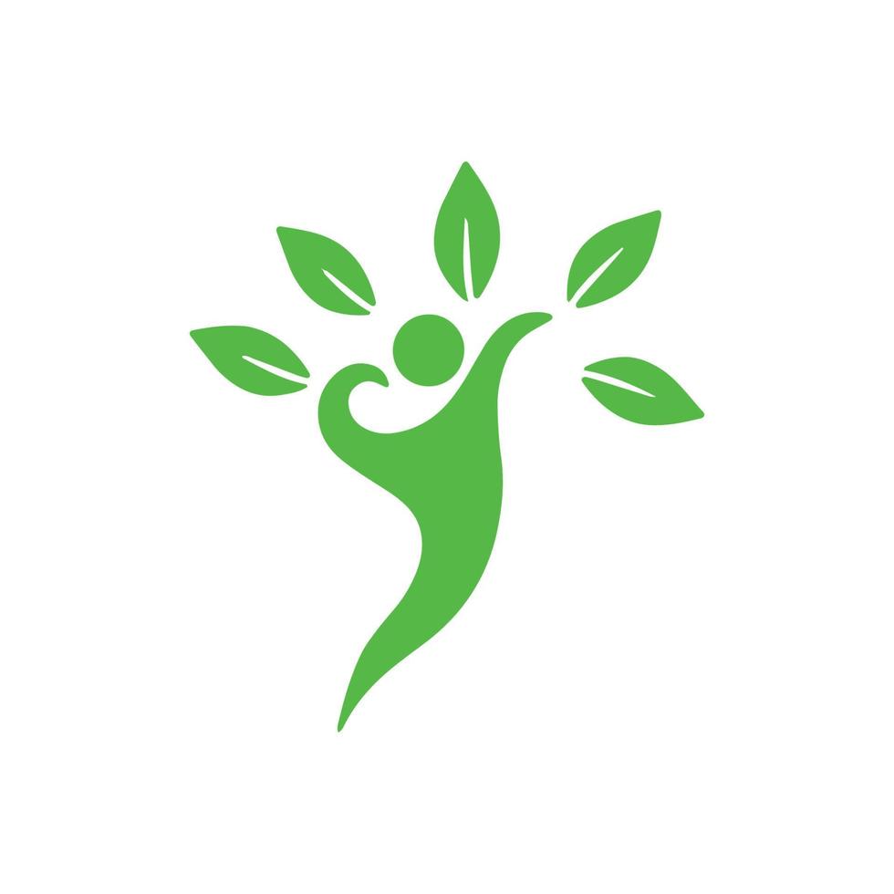 les gens feuille passent au vert logo vecteur