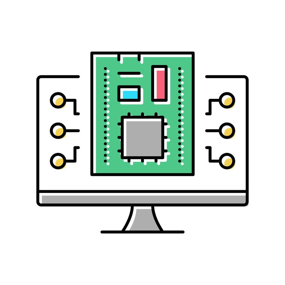 illustration vectorielle de l'icône de couleur du logiciel du micrologiciel vecteur