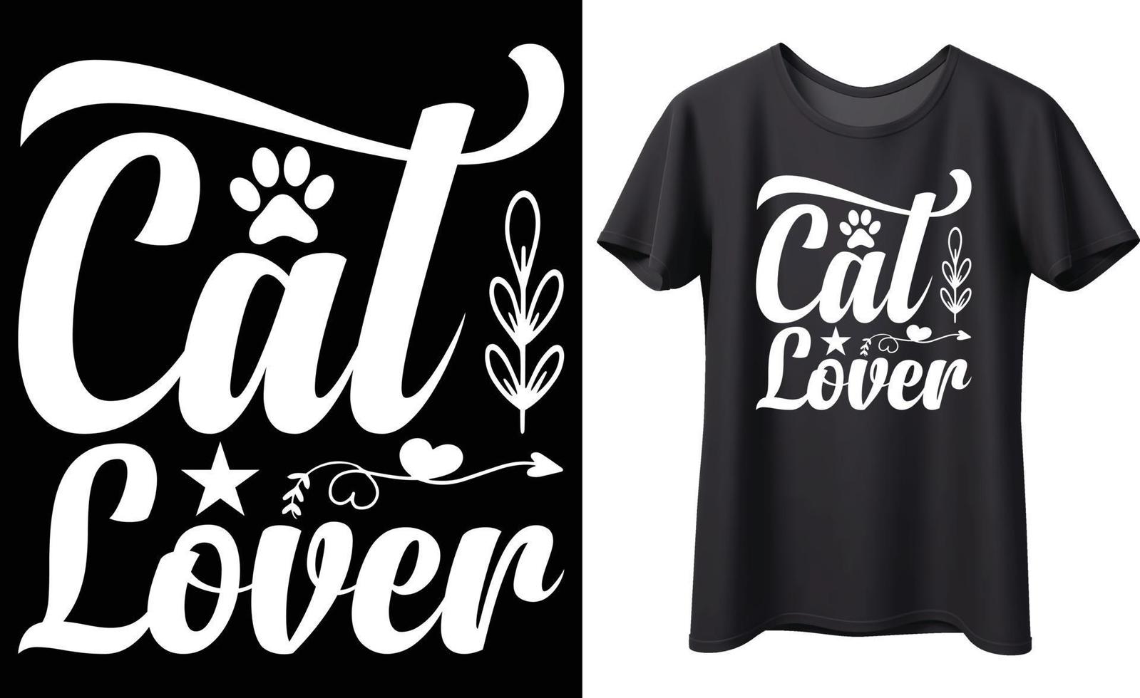 création de t-shirt vectoriel de typographie amoureux des chats.