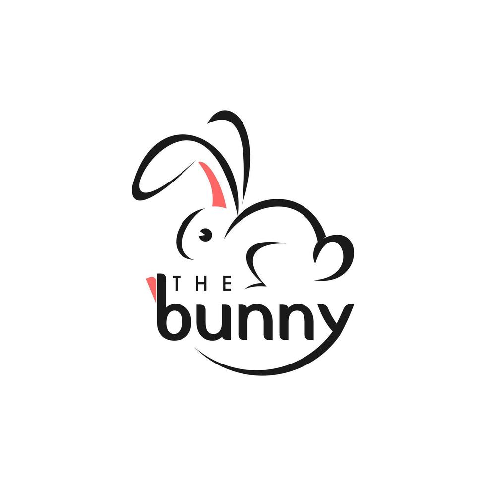 idée de modèle de conception de logo de lapin amusant moderne vecteur