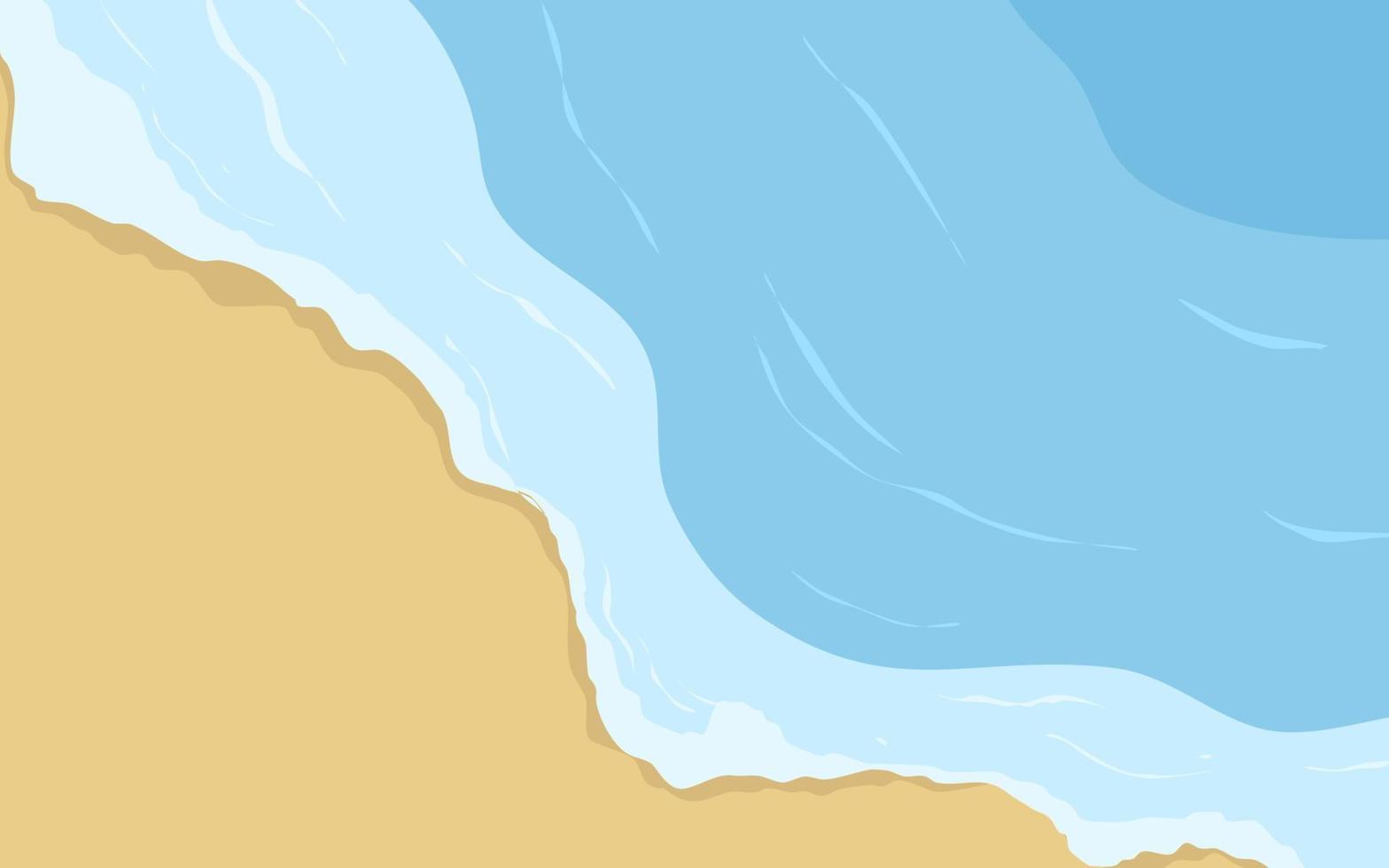 vue de dessus de la plage de sable bleu avec de petites vagues pour la conception estivale vecteur