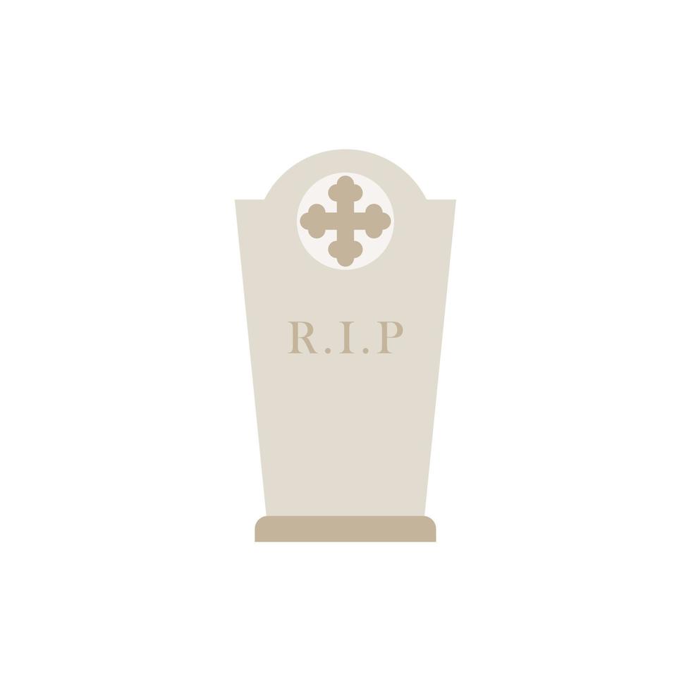 illustration vectorielle de pierre tombale design plat. symbole de la tombe et du cimetière. vecteur de pierre tombale