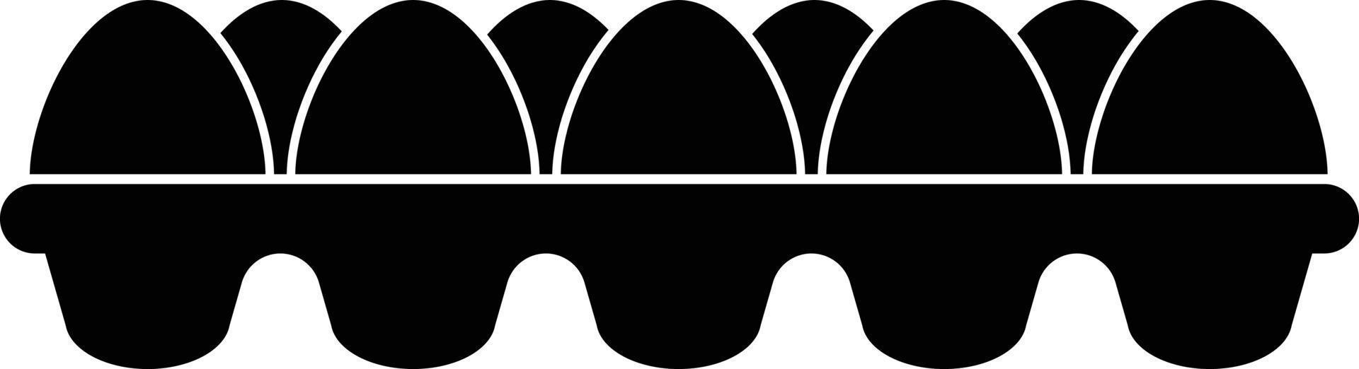 un plateau d'oeufs silhouette icône vecteur