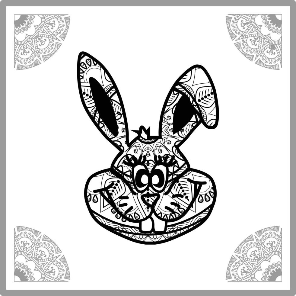 lapin. mandala de fleurs. éléments décoratifs vintage avec des mandalas. motif oriental, illustration vectorielle. motifs islamiques, arabes, indiens, turcs, pakistanais, chinois, ottomans vecteur