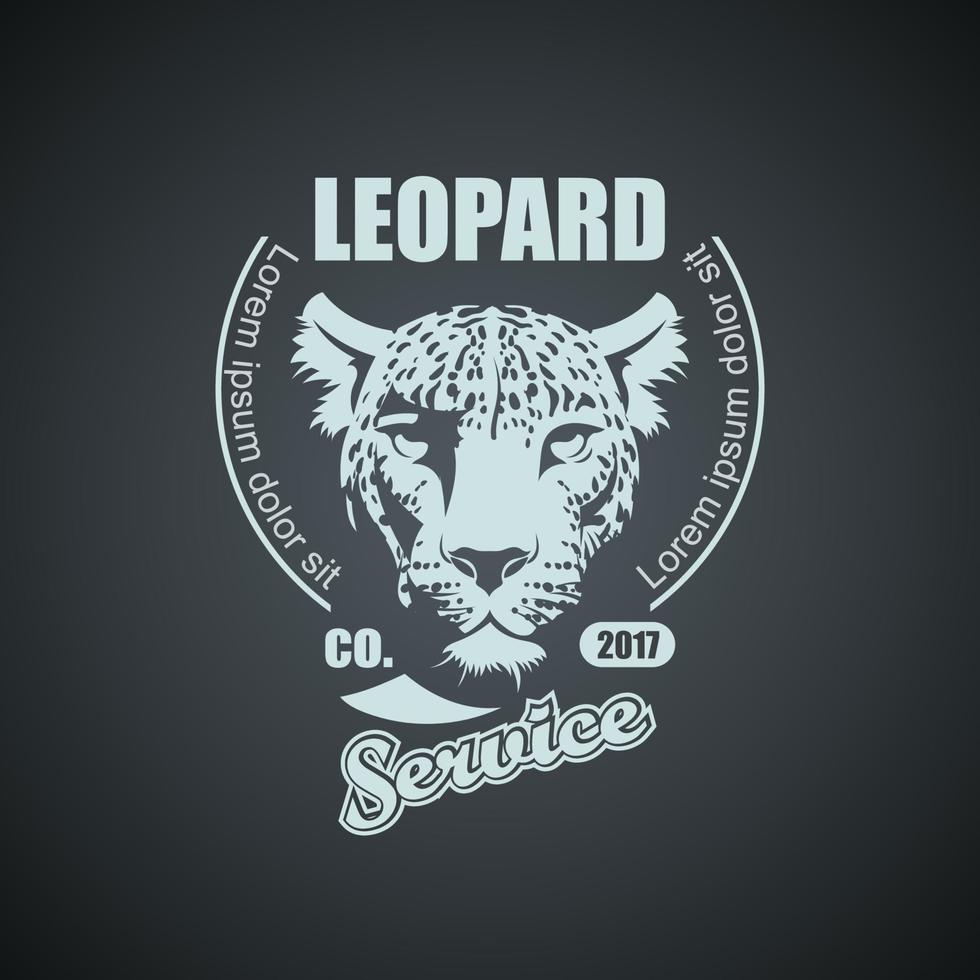 logo rétro vintage avec léopard. graphiques vectoriels eps 10. vecteur