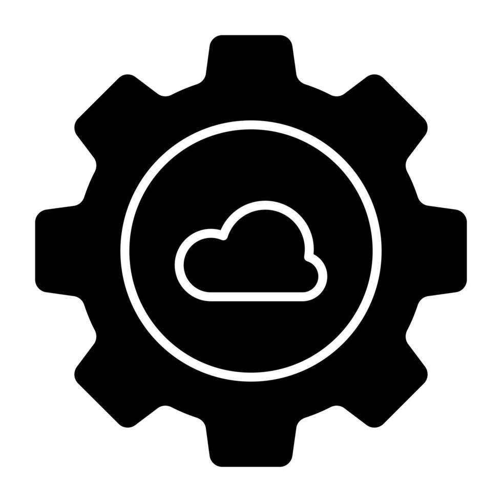 icône de conception solide conceptuelle du développement du cloud vecteur