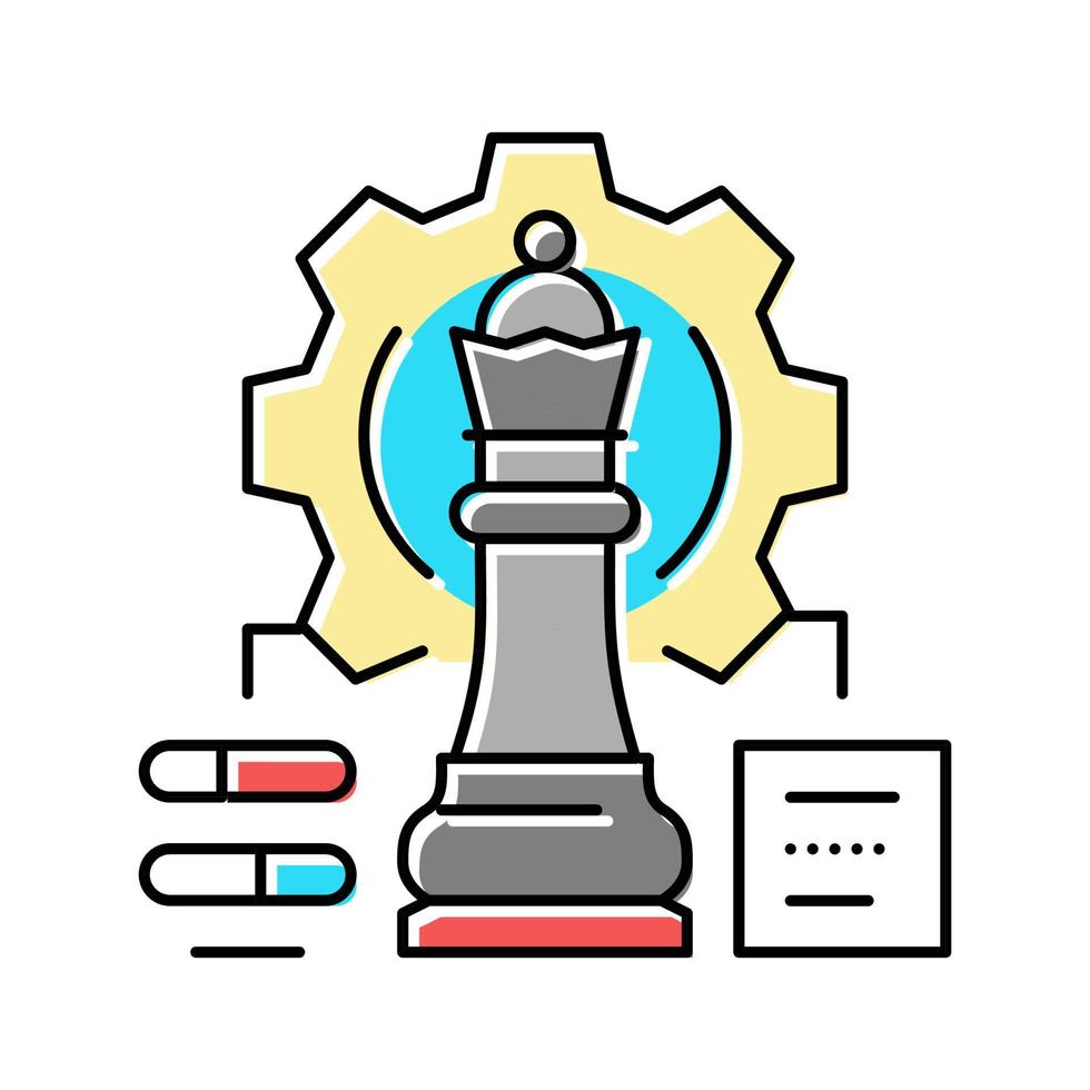illustration vectorielle d'icône de couleur de jeu stratégique et d'entreprise vecteur