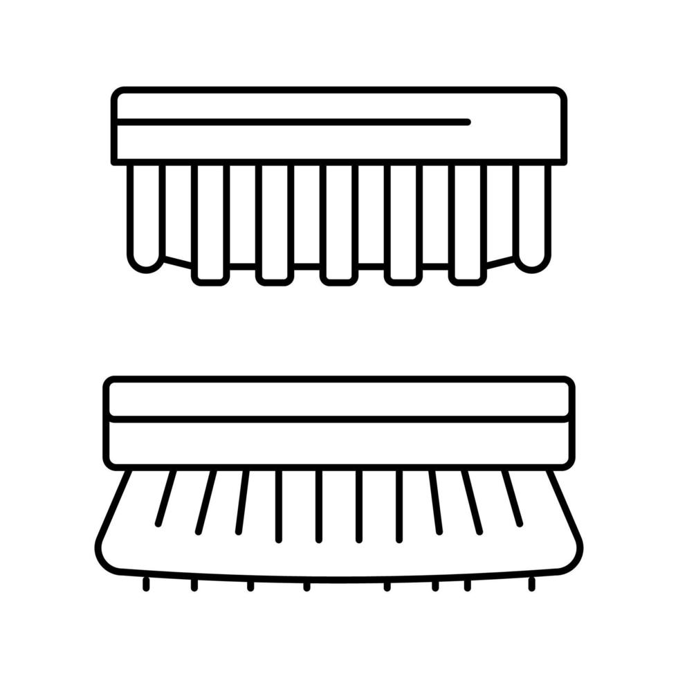 L'icône de la ligne d'entretien des chaussures brosse vector illustration