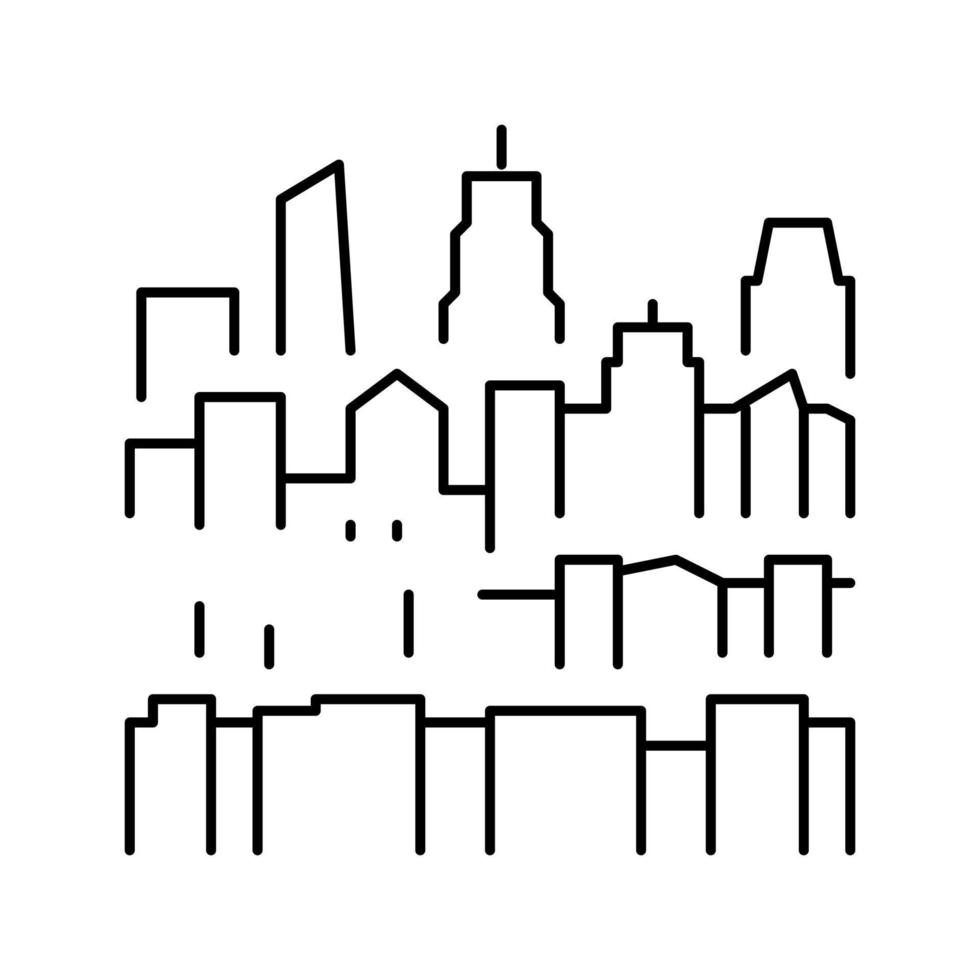 skyline new york ligne icône illustration vectorielle vecteur