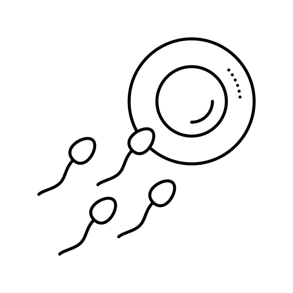 signe d'illustration vectorielle d'icône de ligne d'ovule de sperme vecteur