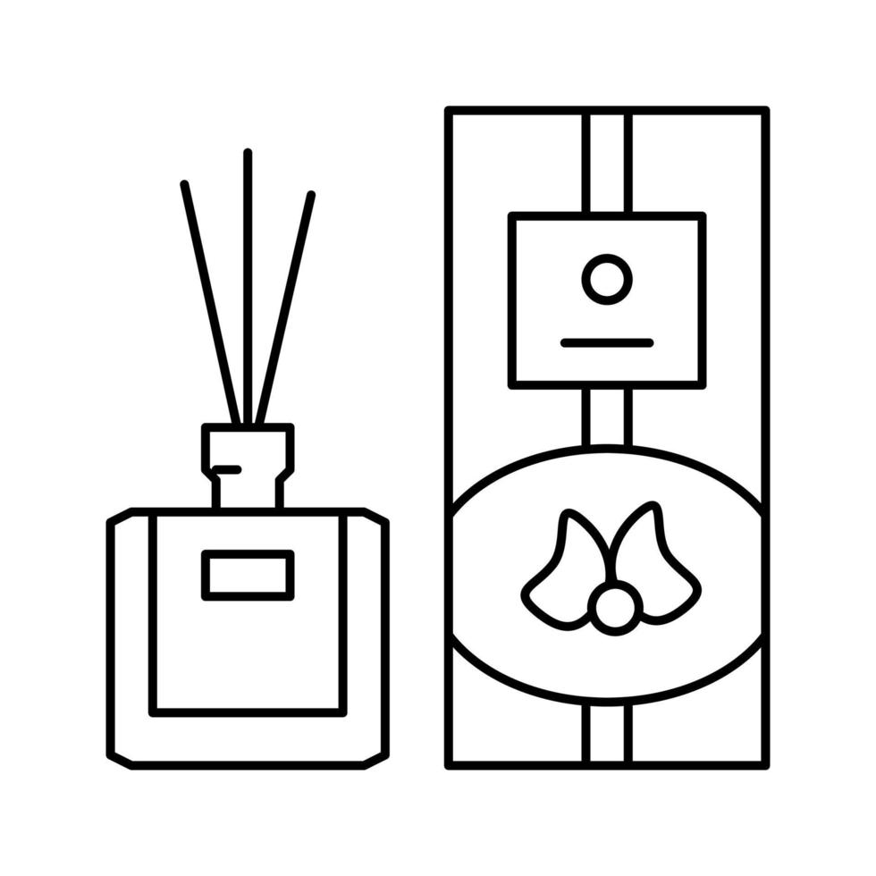 diffuseur bâtons bouteille parfum ligne icône illustration vectorielle vecteur