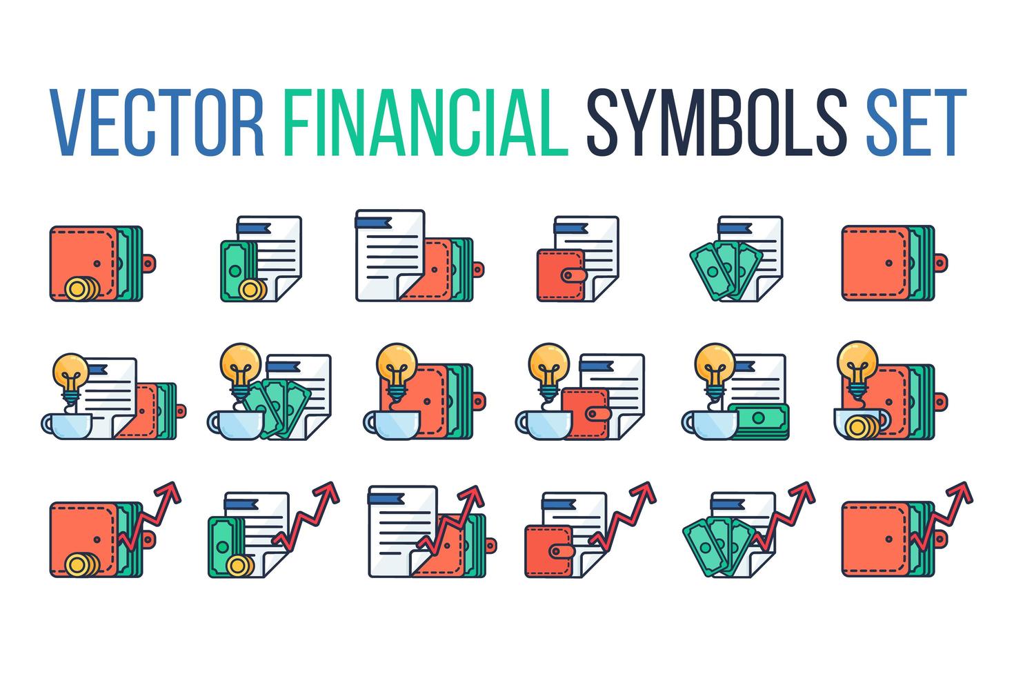 jeu de symboles financiers vecteur