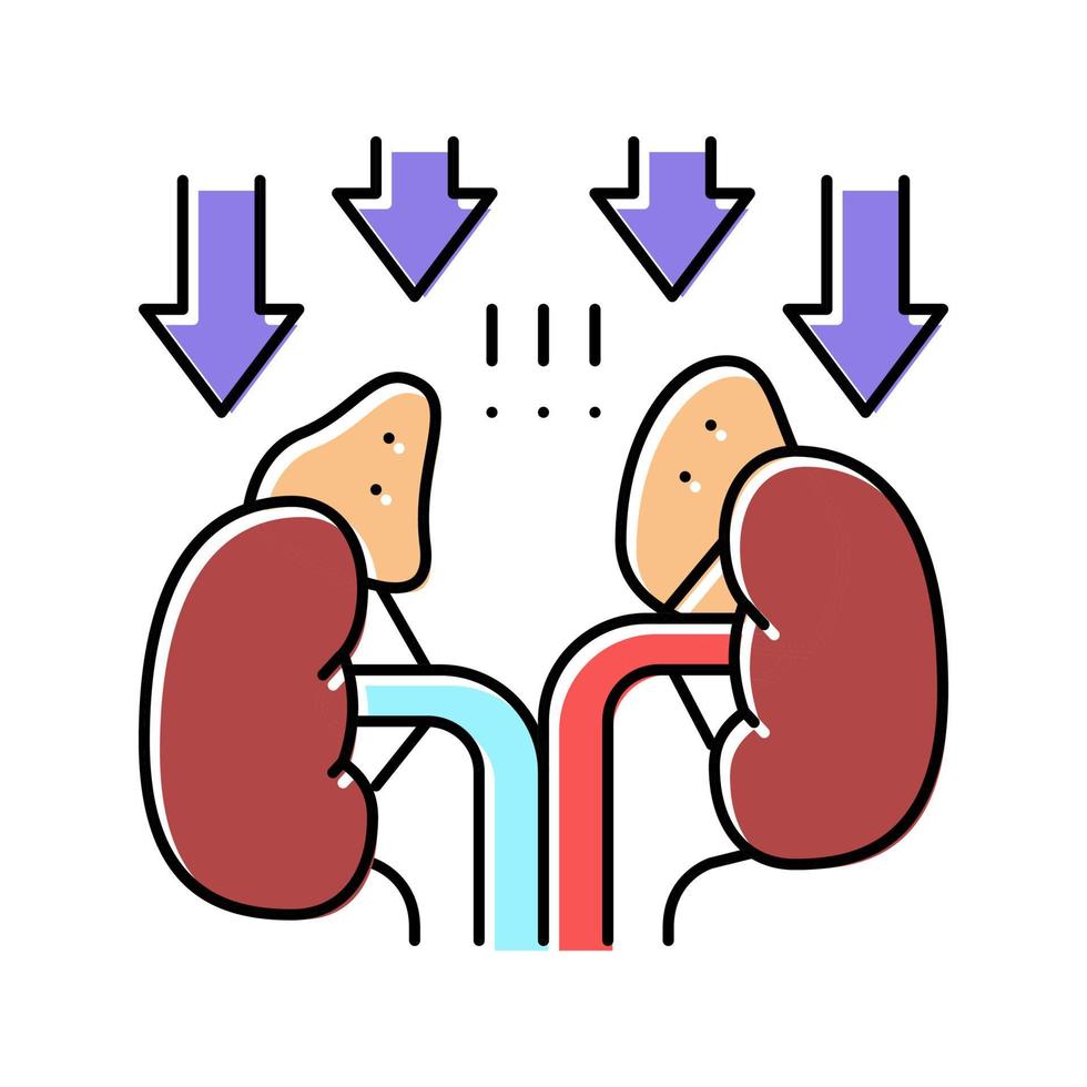 insuffisance surrénalienne endocrinologie couleur icône illustration vectorielle vecteur