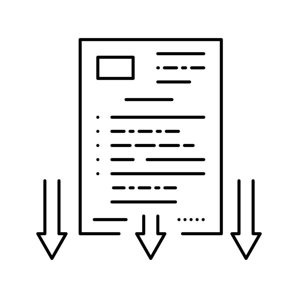 illustration vectorielle de l'icône de la ligne du document de poursuite vecteur