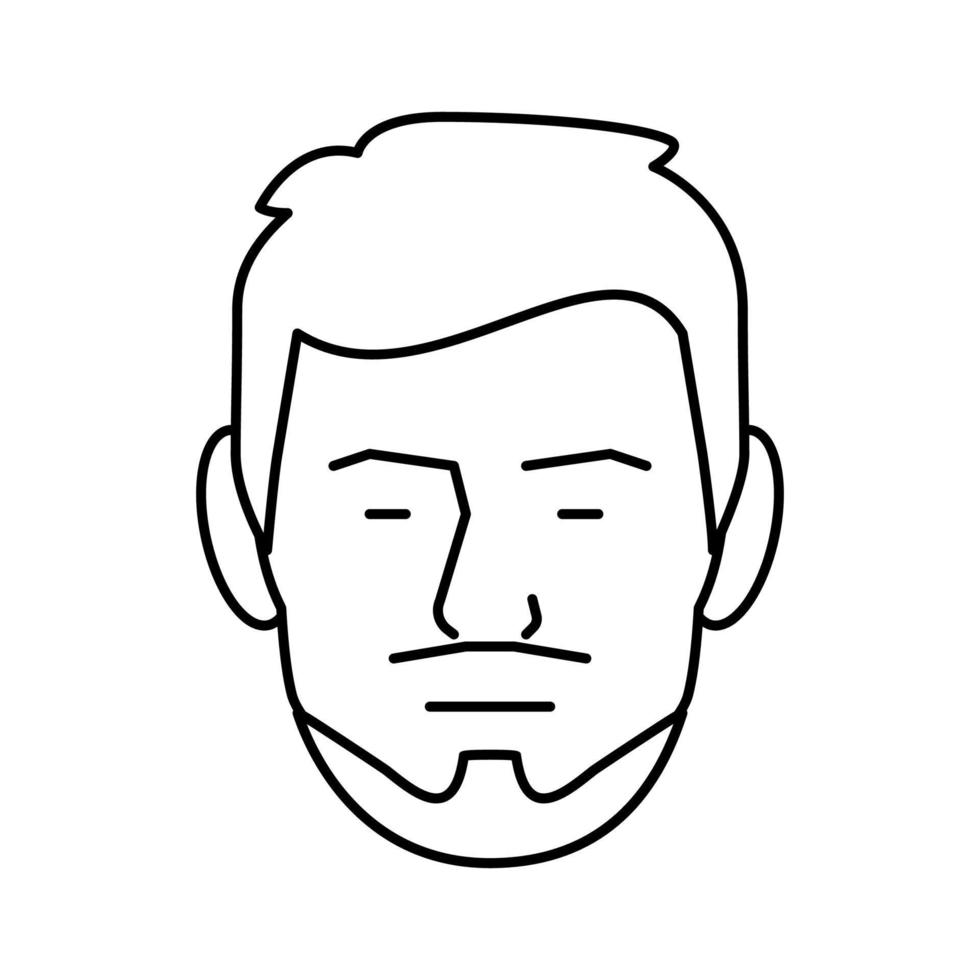 balbo barbe cheveux style ligne icône illustration vectorielle vecteur