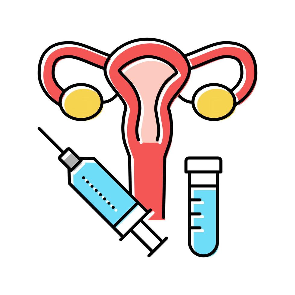 injection gynécologie traitement couleur icône illustration vectorielle vecteur