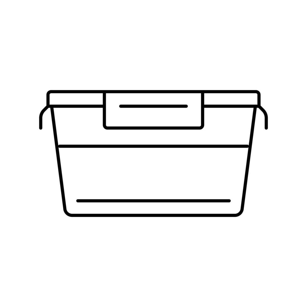 illustration vectorielle d'icône de ligne en plastique contenant de nourriture vecteur